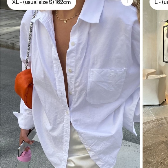 Djerf Avenue white breezy shirt button down - Picture 5 of 7